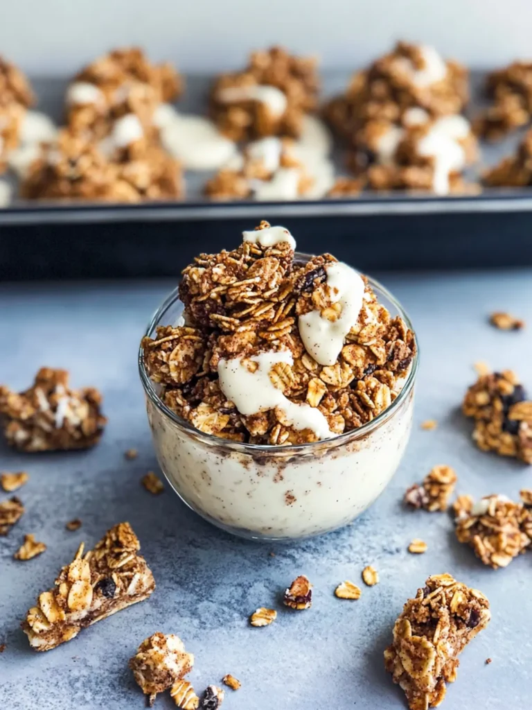 Easy Cinnamon Roll Granola Clusters