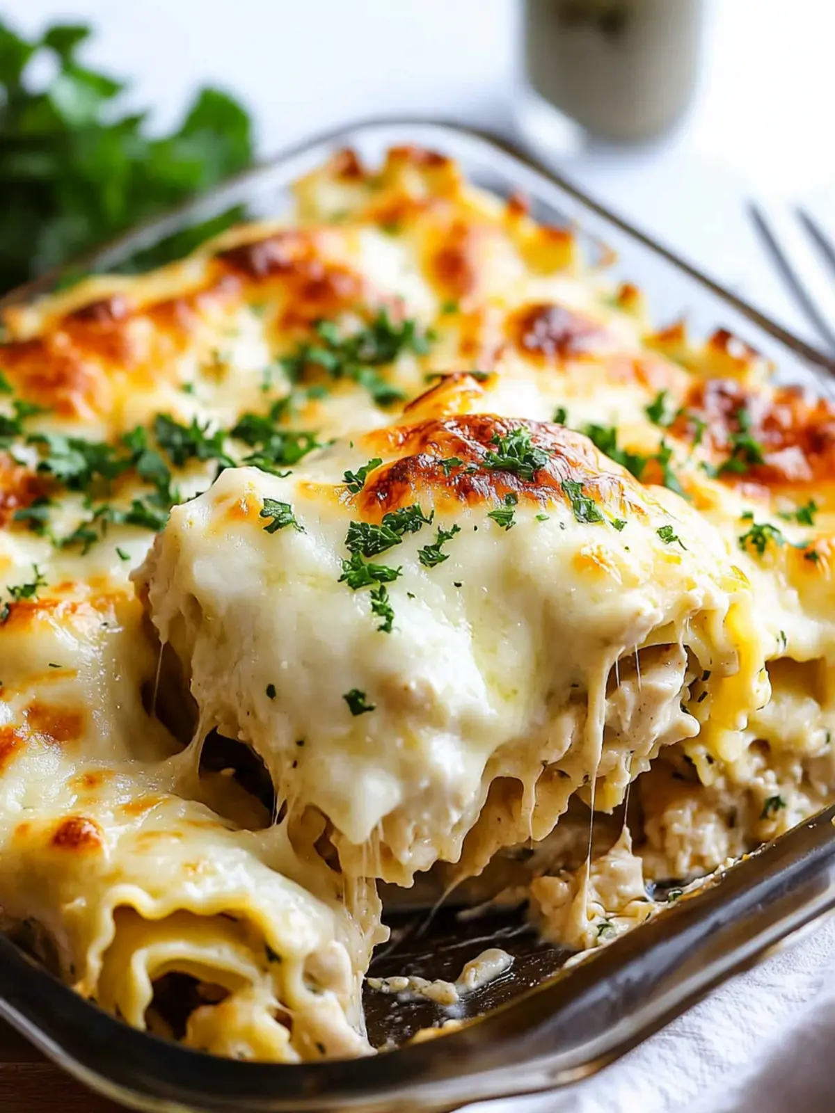 Chicken Alfredo Lasagna Roll Ups