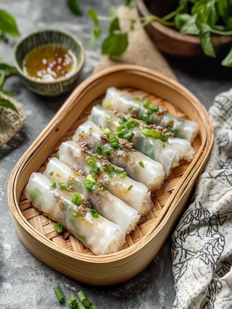 steamed rice rolls with beef