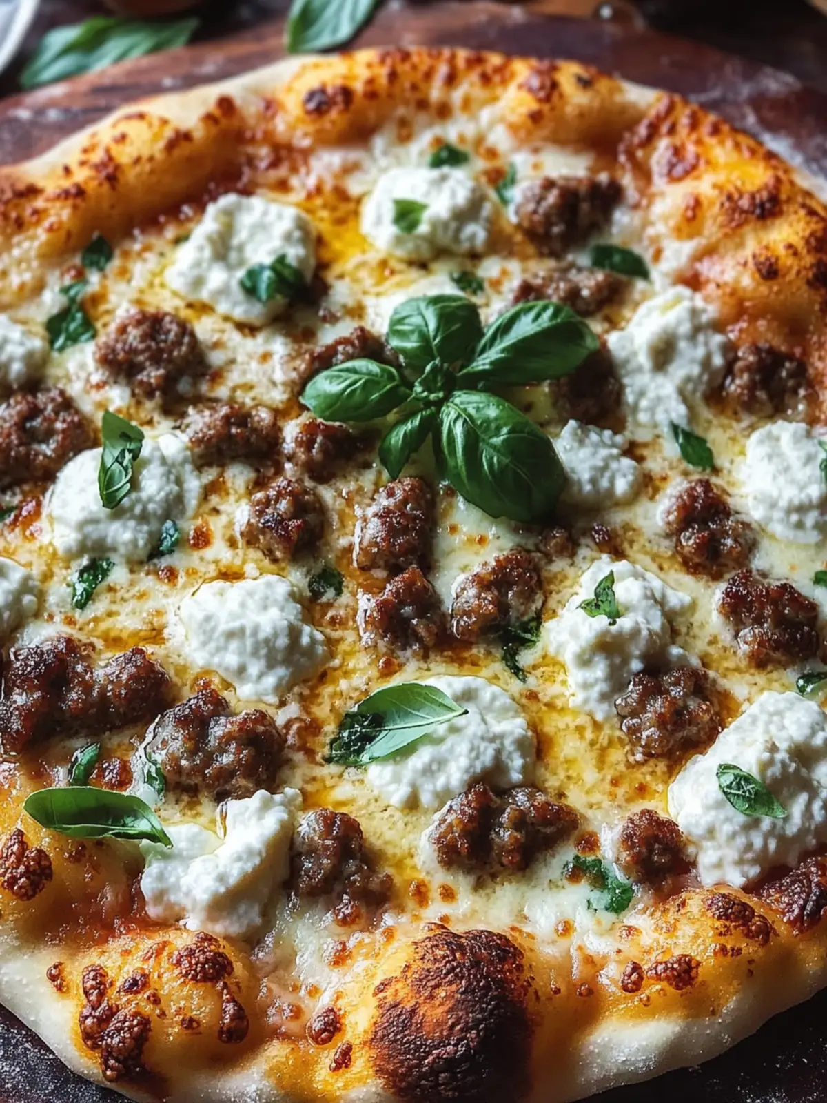 Sausage Ricotta Honey Hot Pizza