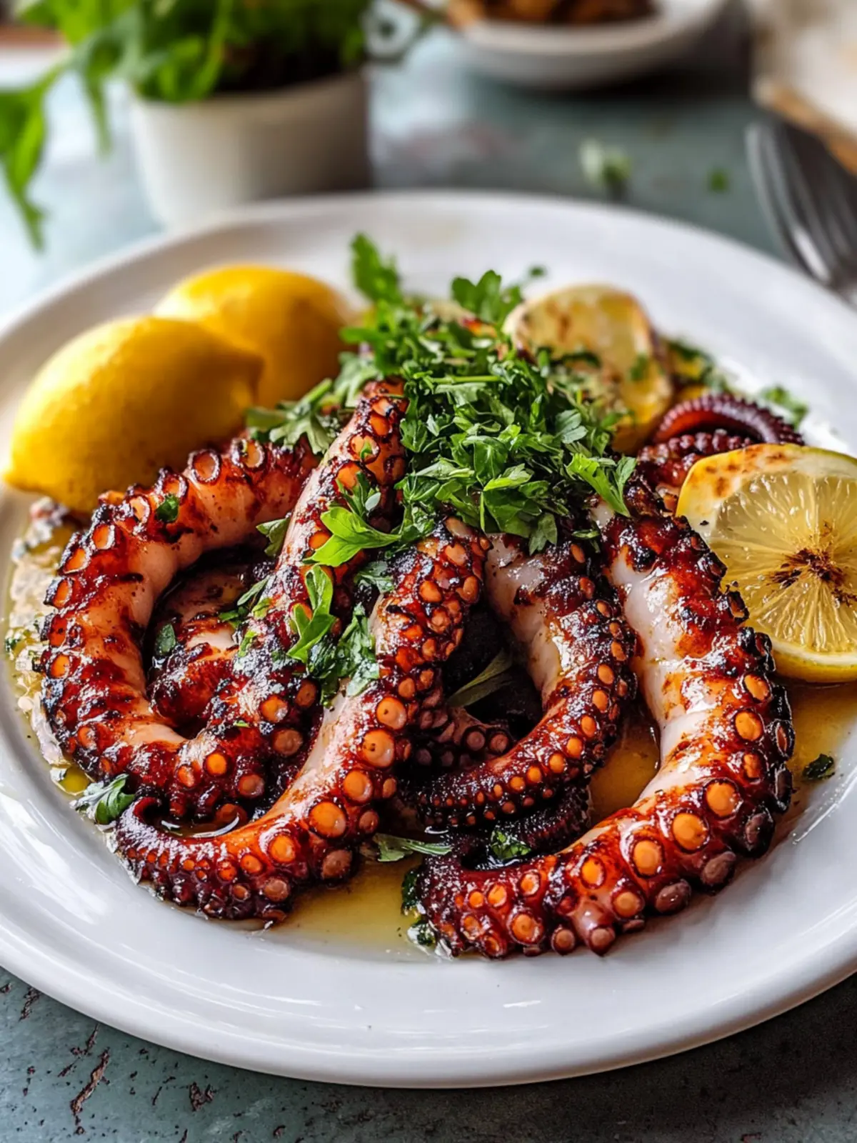 Grilled Octopus Seafood Dish