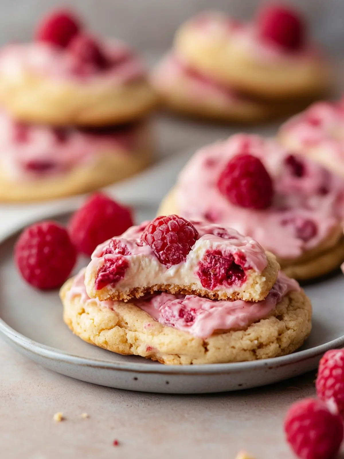 Raspberry Cheesecake Cookies