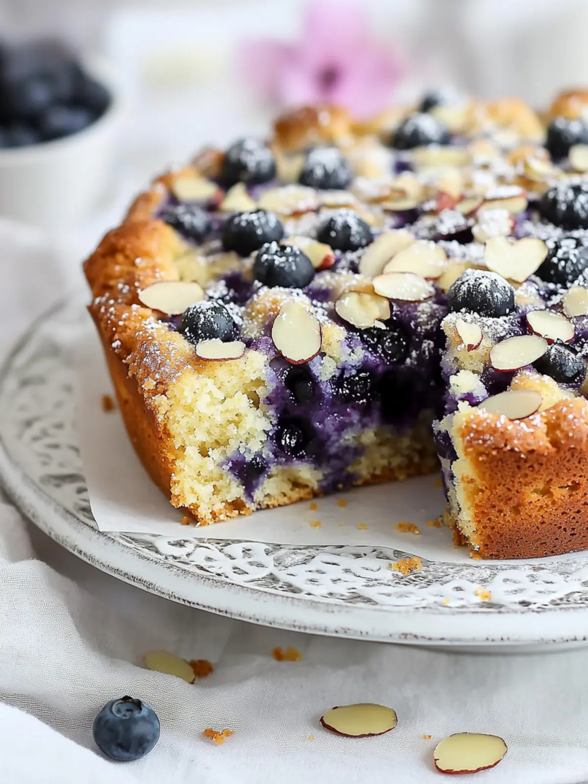 Easy-to-Make, Soft and Yummy Blueberry-Almond Cake