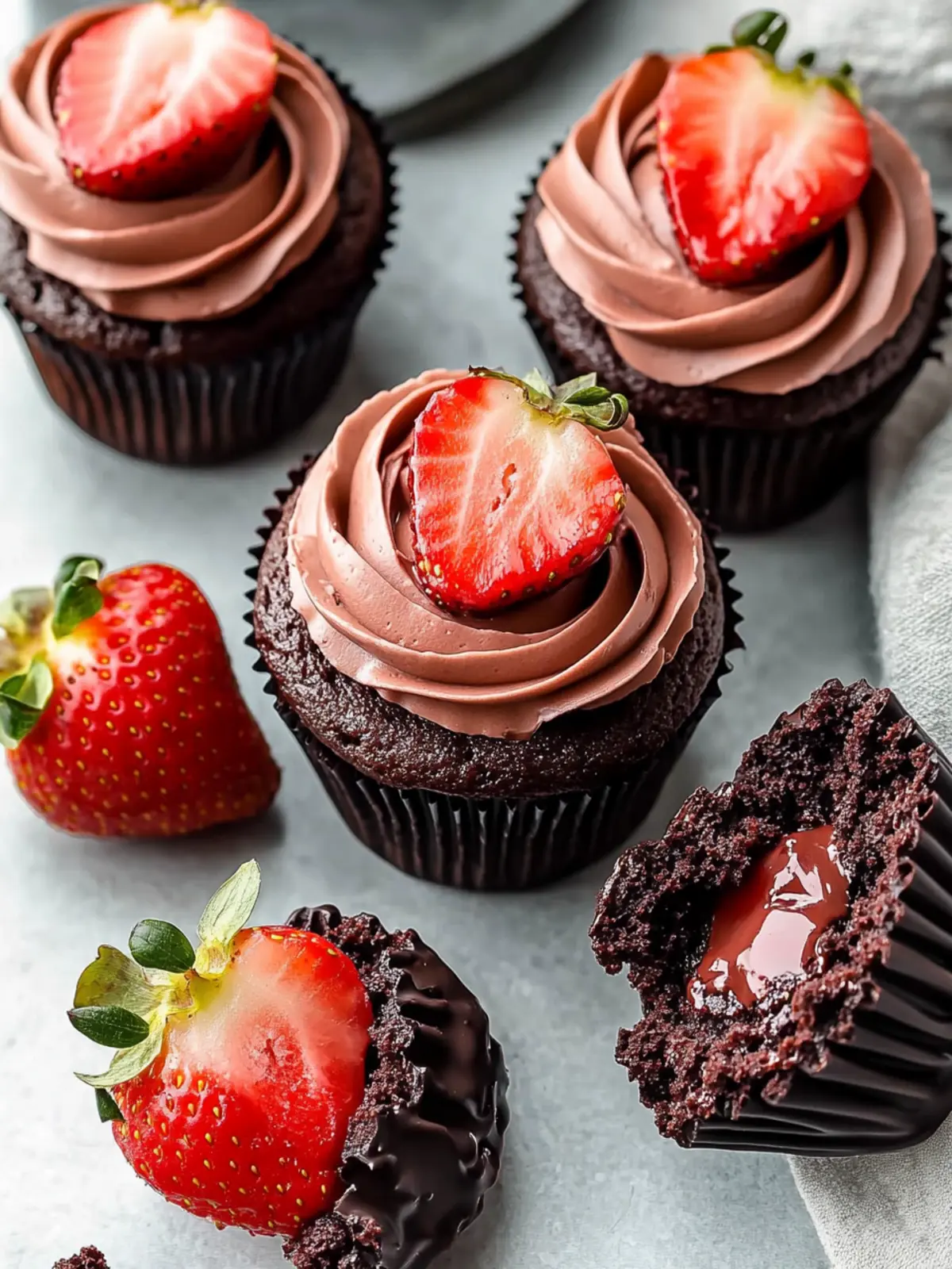 Chocolate Covered Strawberry Cupcakes