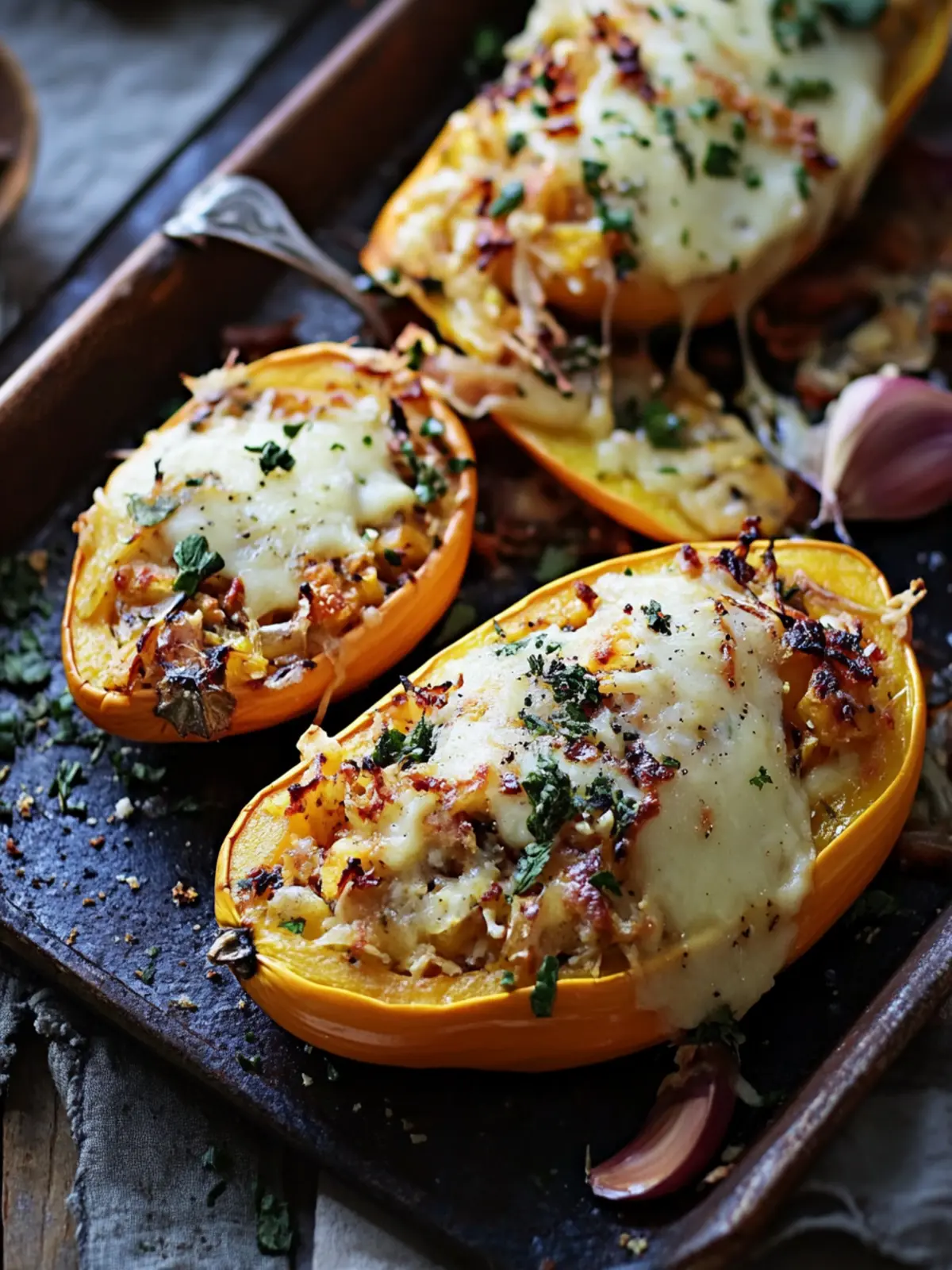Stuffed squash with raclette