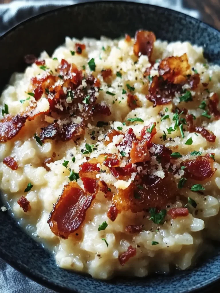 Caramelized Onion, Bacon, and Parmesan Risotto
