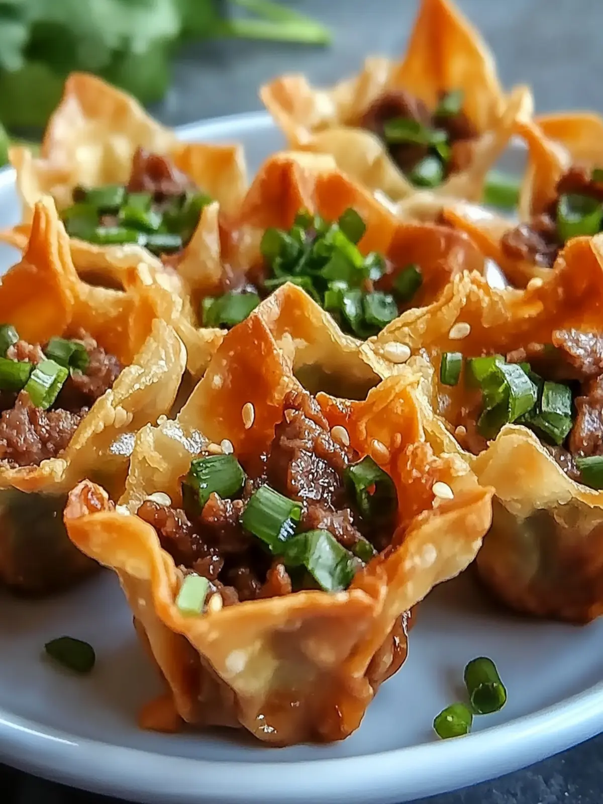 Crispy Beef Wonton Cups
