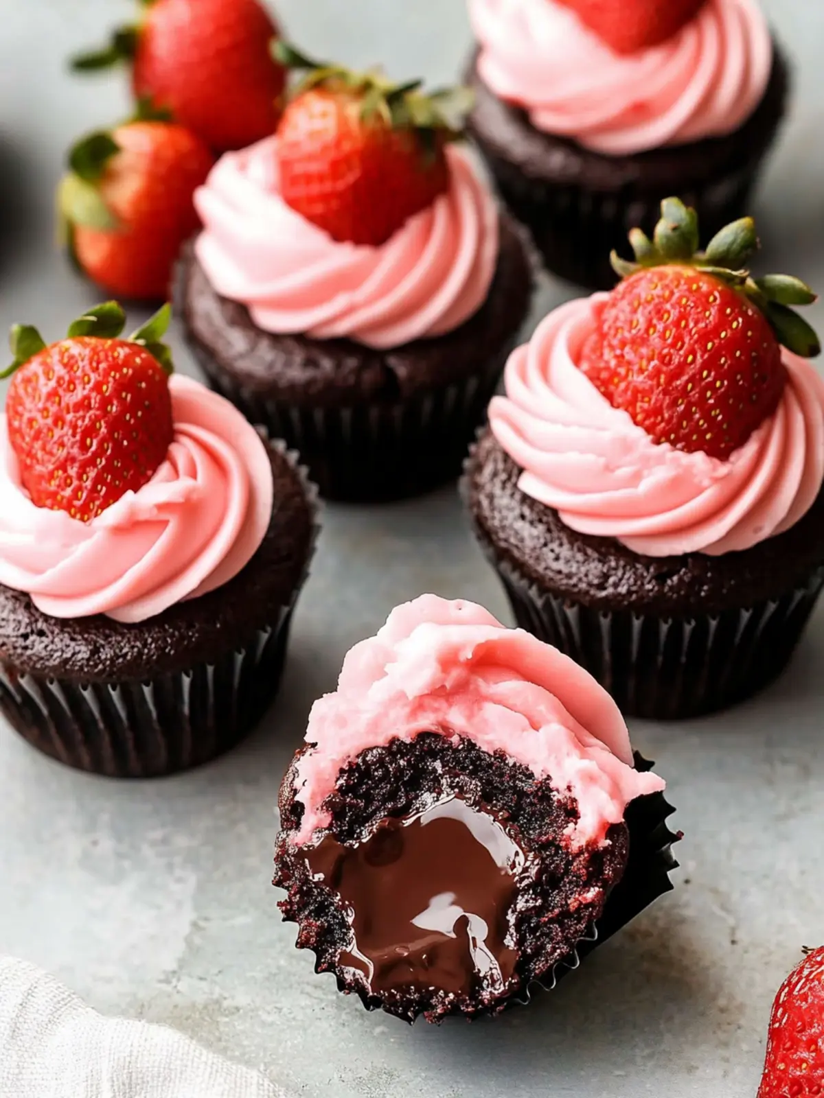 Chocolate Covered Strawberry Cupcakes