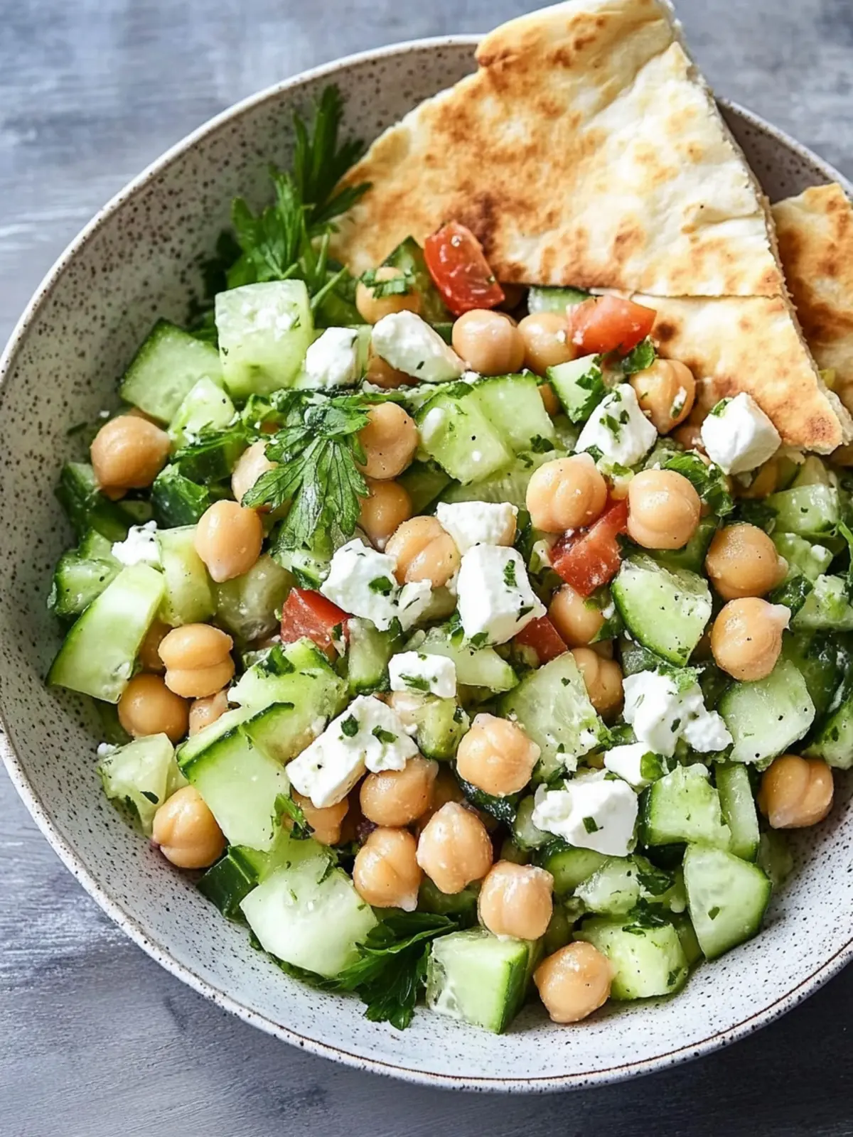 Cucumber, Chickpea, and Pita Salad