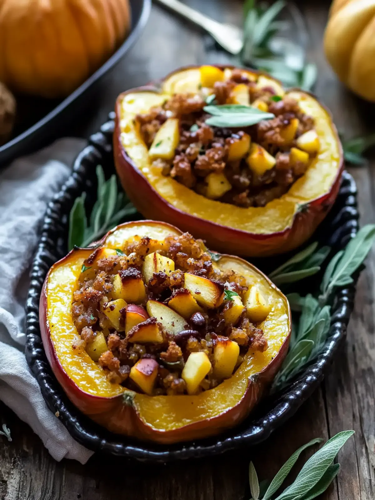 Apple Stuffed Acorn Squash