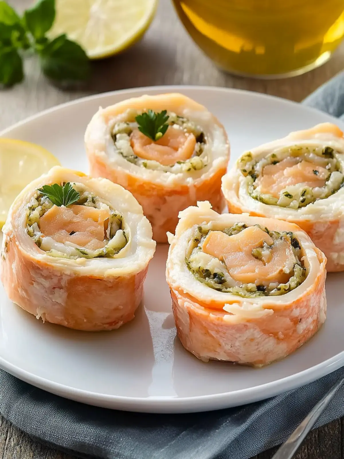Polish Crab-Stuffed Salmon Pinwheels