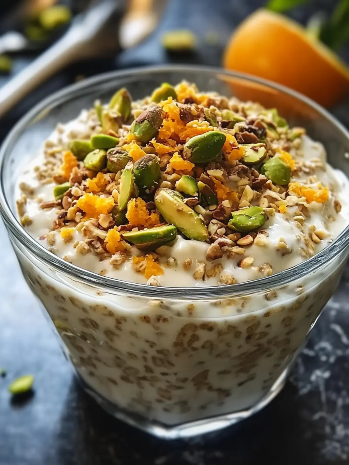 Pistachio Orange Blossom Overnight Oats