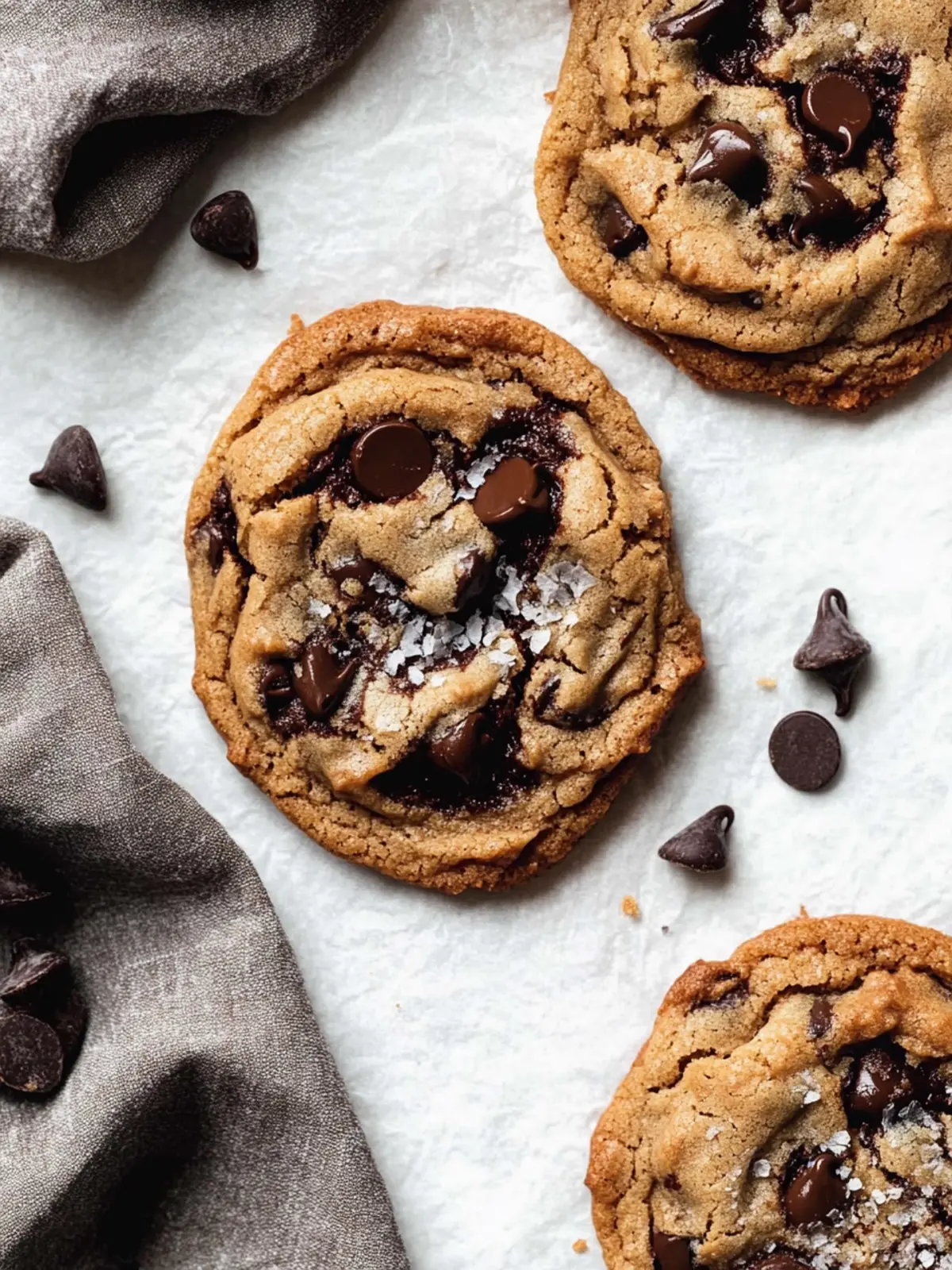 Gooey Bourbon Browned Butter Chocolate Chip Cookies