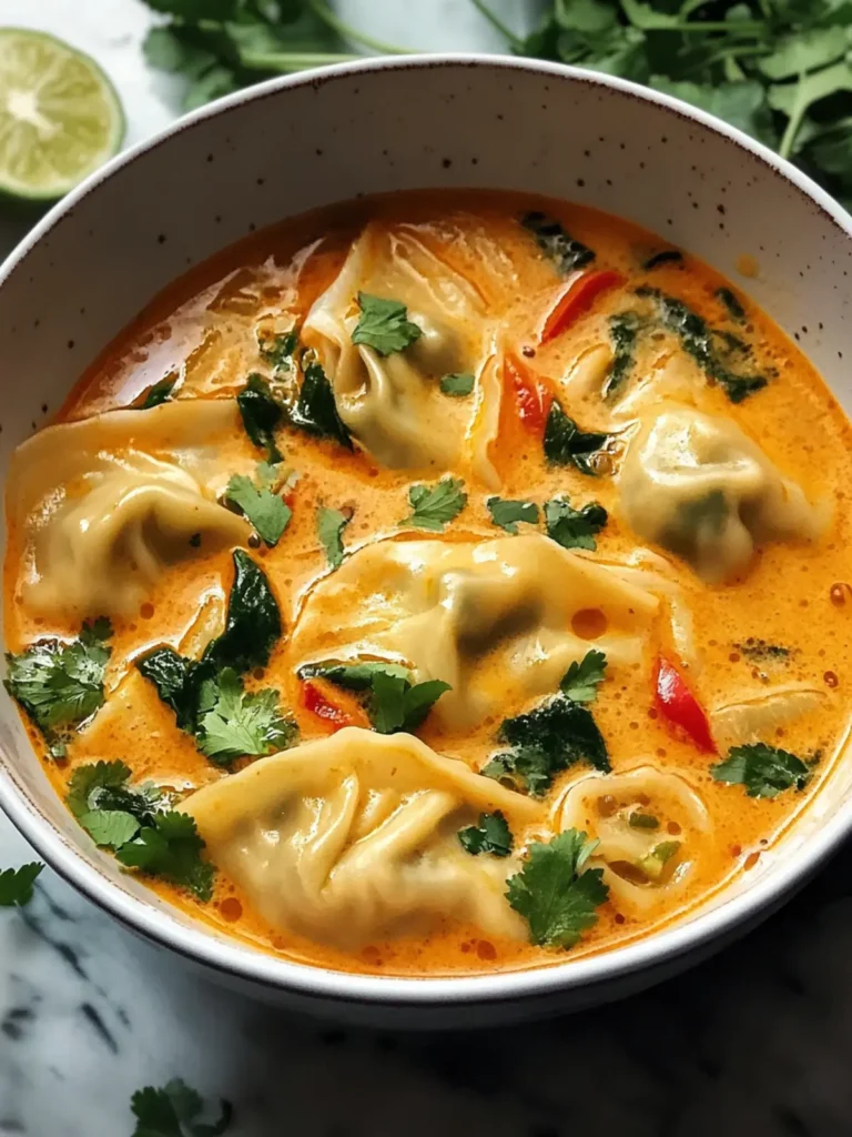 Red Curry Pot Sticker Soup