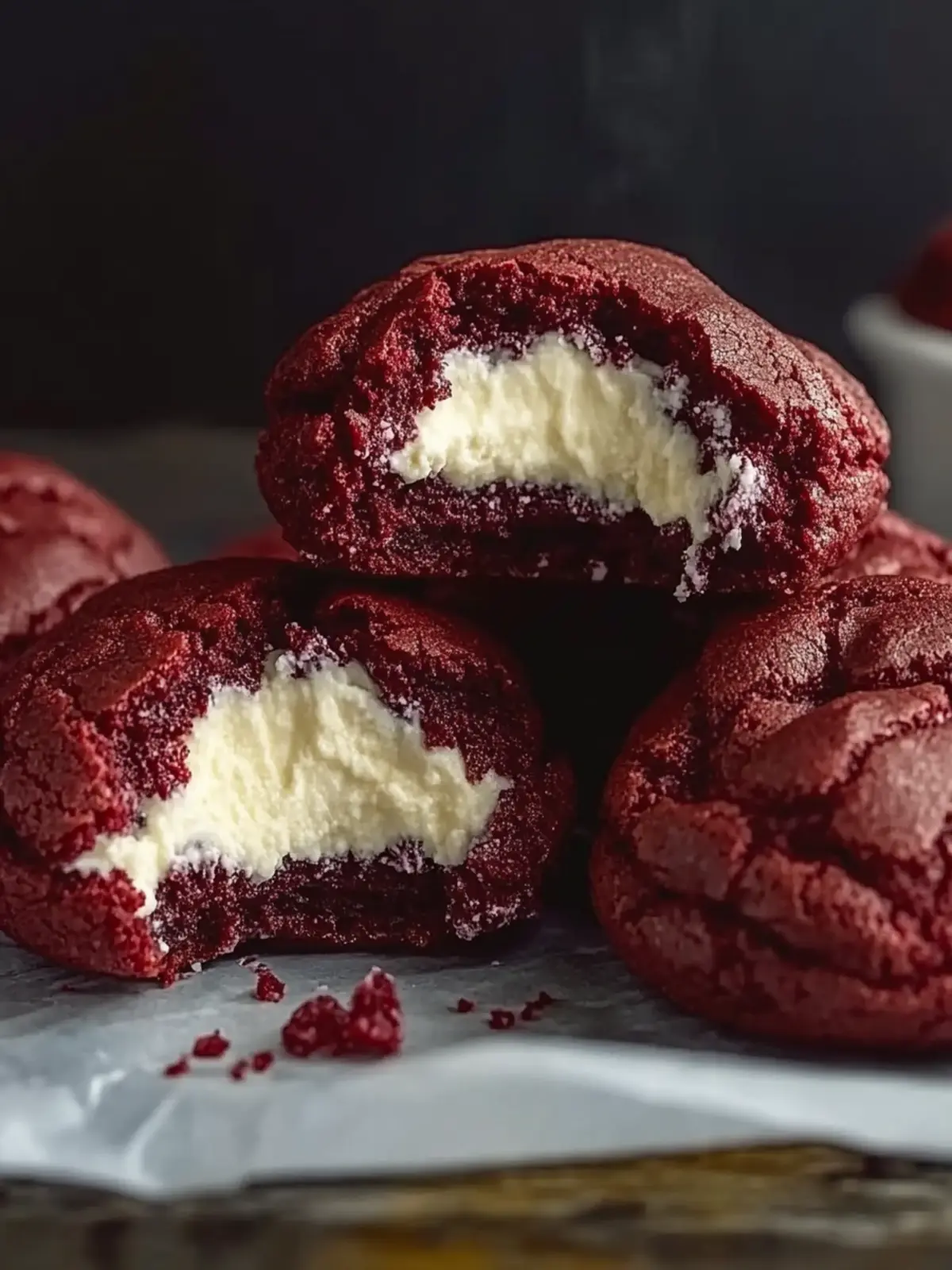 Red Velvet Cheesecake Stuffed Cookies