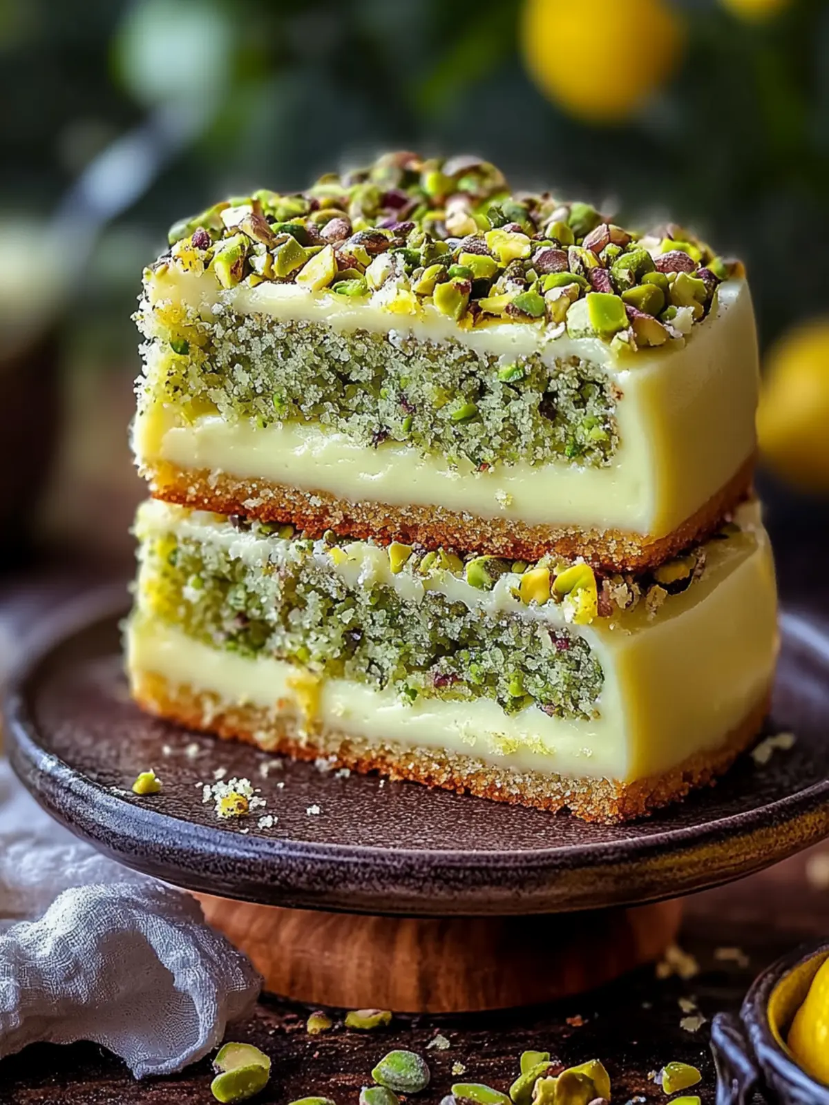 Lemon Pistachio Milk Cake
