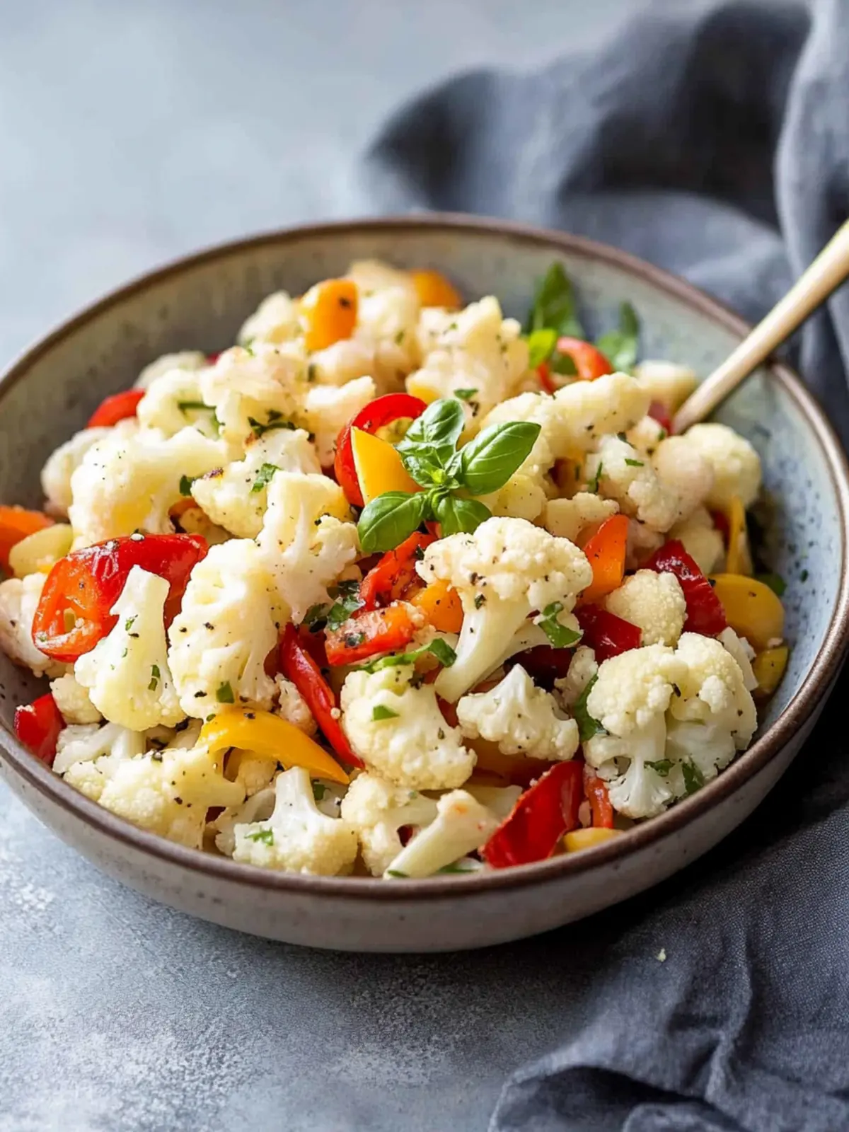 Cauliflower Salad with Pepperoncini & Peppers
