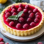 Spring Tart with Lemon Custard and Raspberry Jelly