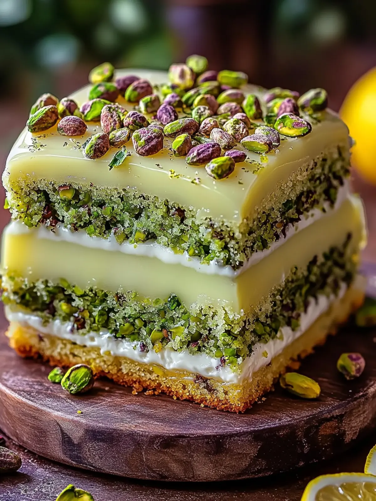 Lemon Pistachio Milk Cake