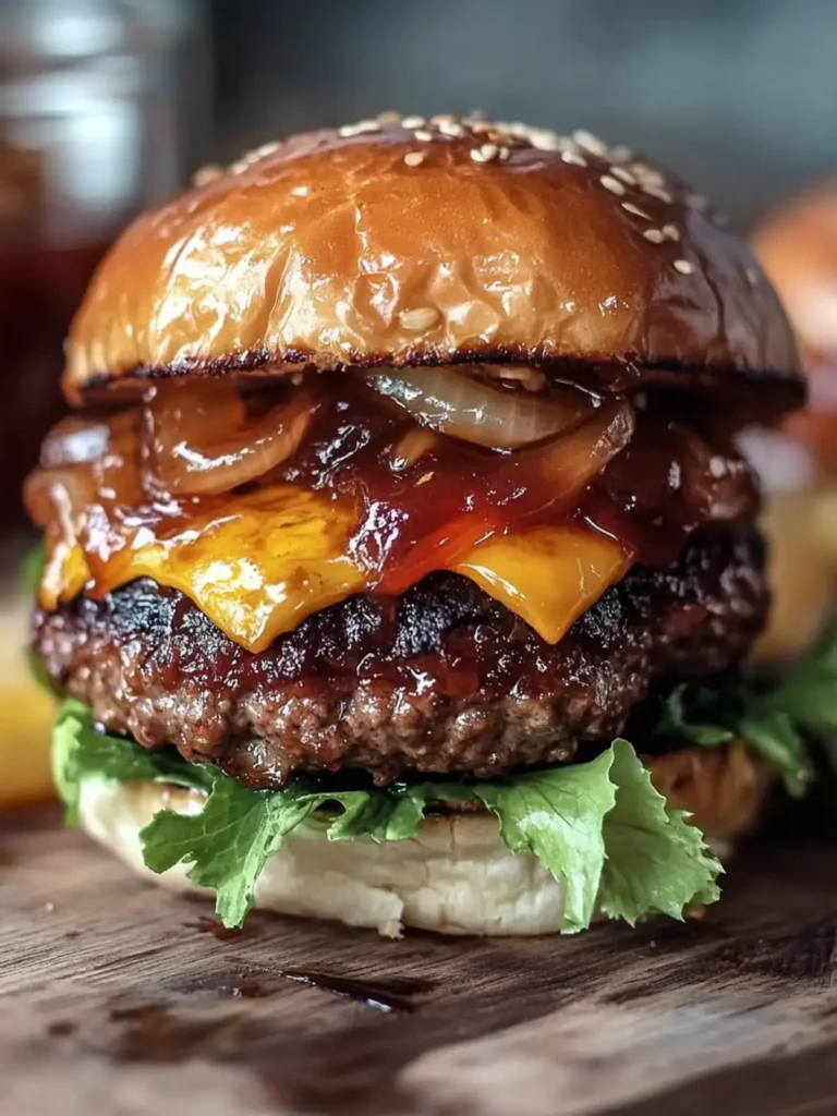 Savory Burger with Sweet Caramelized Onion Jam Recipe