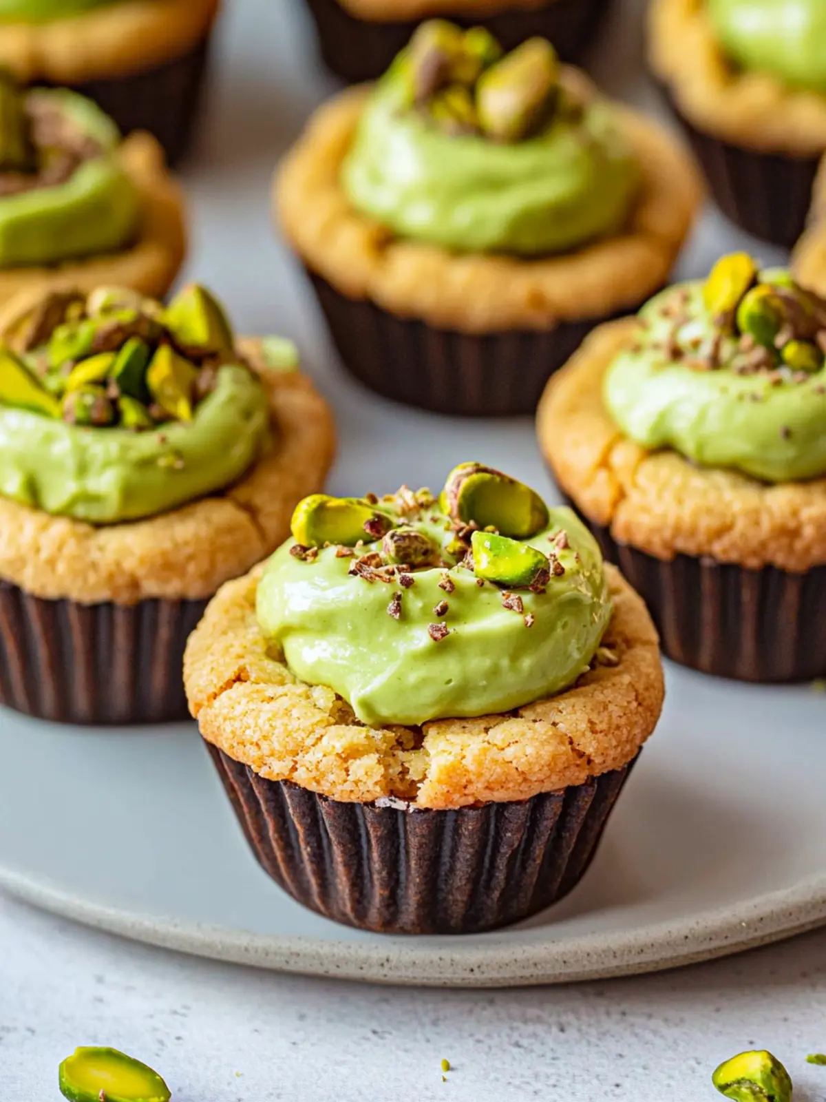 Pistachio Cream Cookie Cups