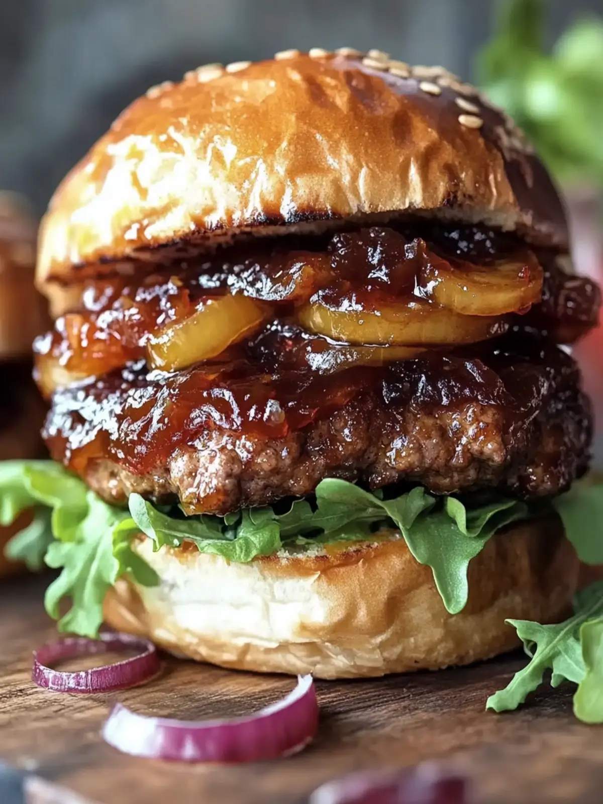 Savory Burger with Sweet Caramelized Onion Jam Recipe