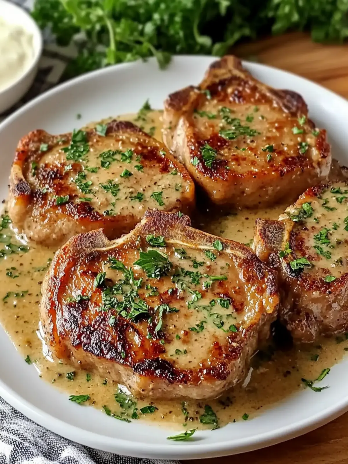 Irresistible Creamy Garlic Pork Chops