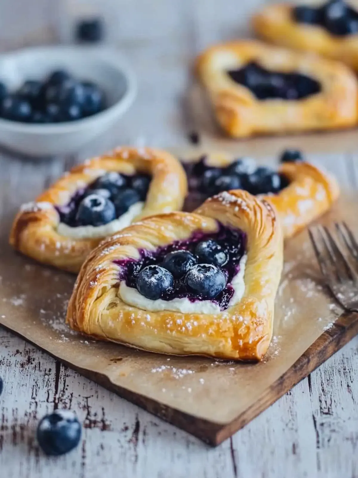 Puff Pastry Danish with Blueberries and Cream Cheese