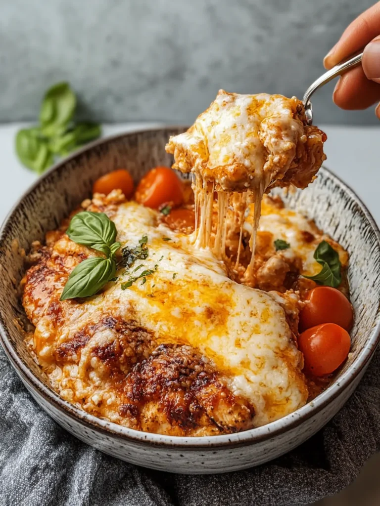 Super Yummy Cottage Cheese Chicken Parm Bowl