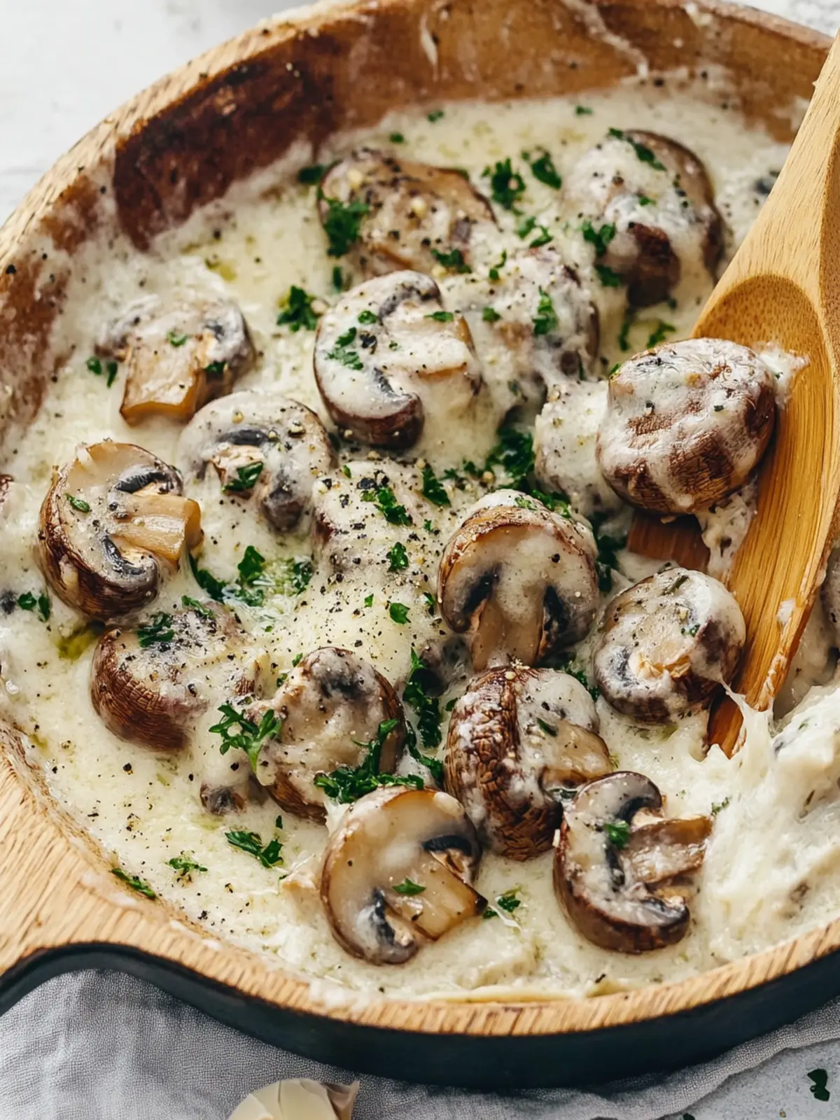 Creamy Garlic Parmesan Mushrooms