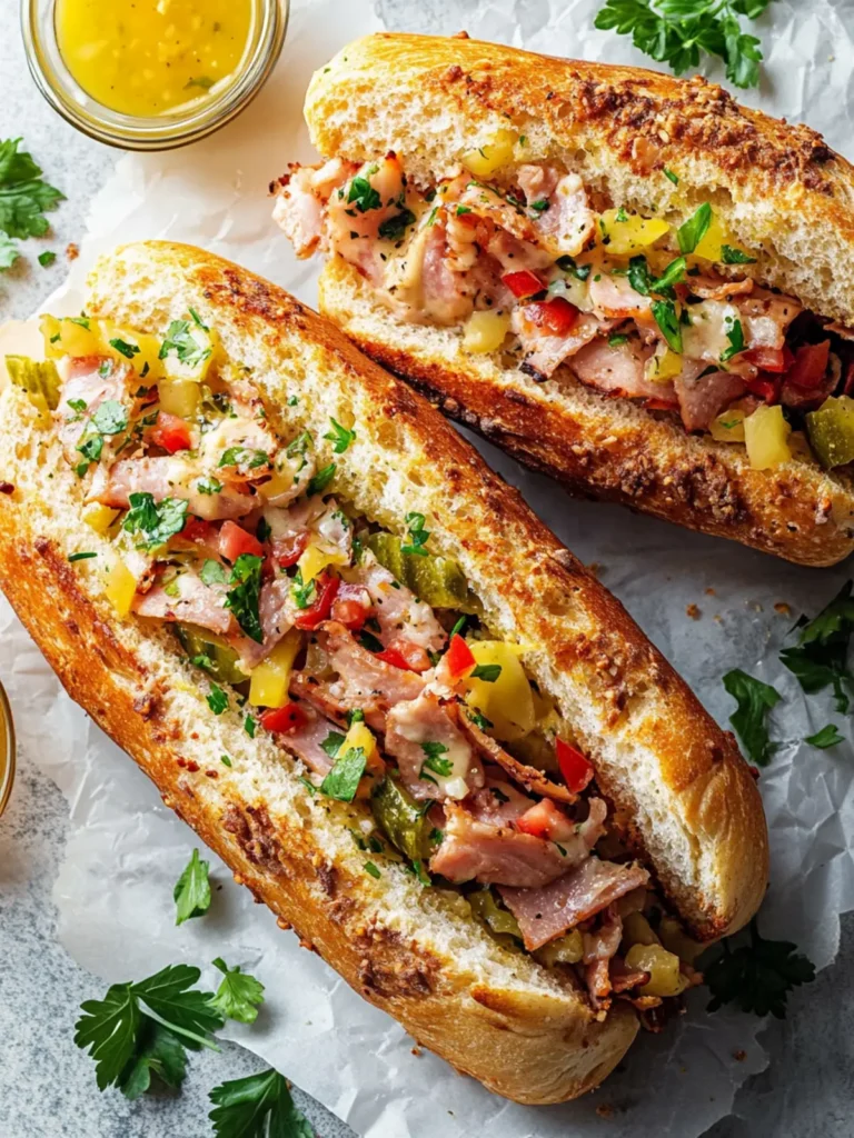 Cuban Garlic Bread Sandwiches