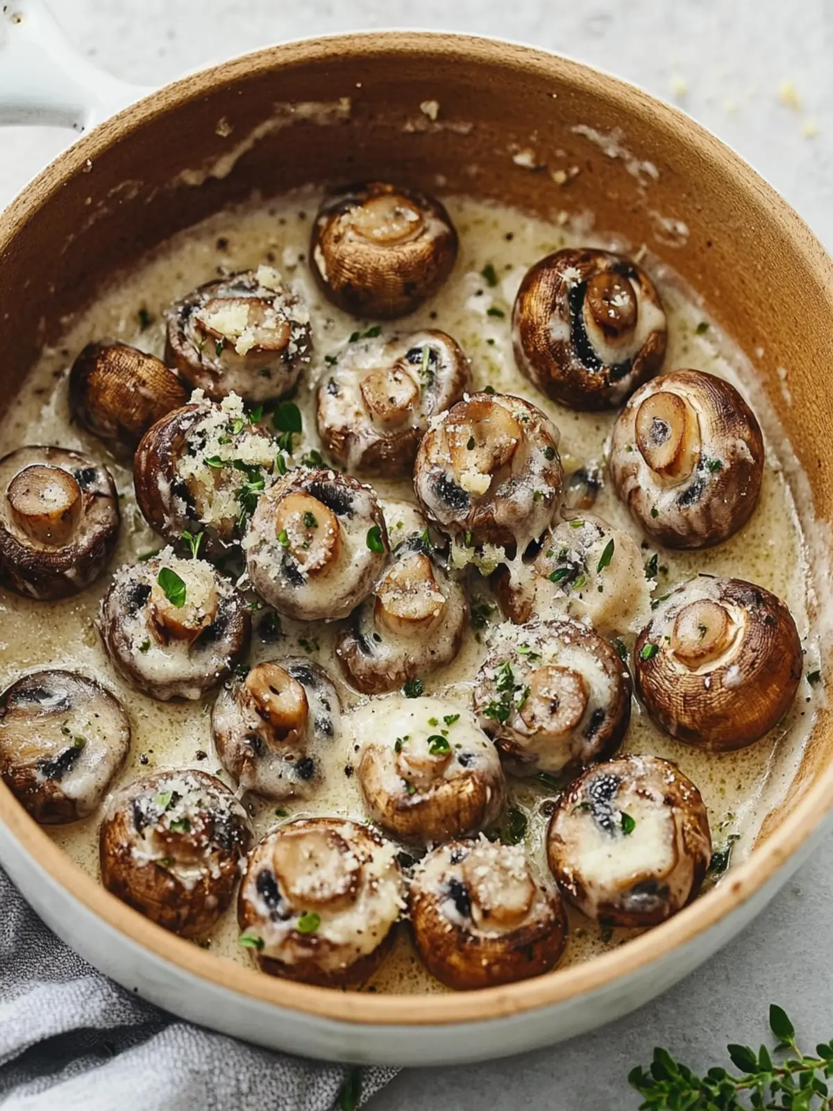 Creamy Garlic Parmesan Mushrooms