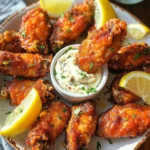 Crispy Oven-Baked Chicken Wings with Lemon Garlic Aioli