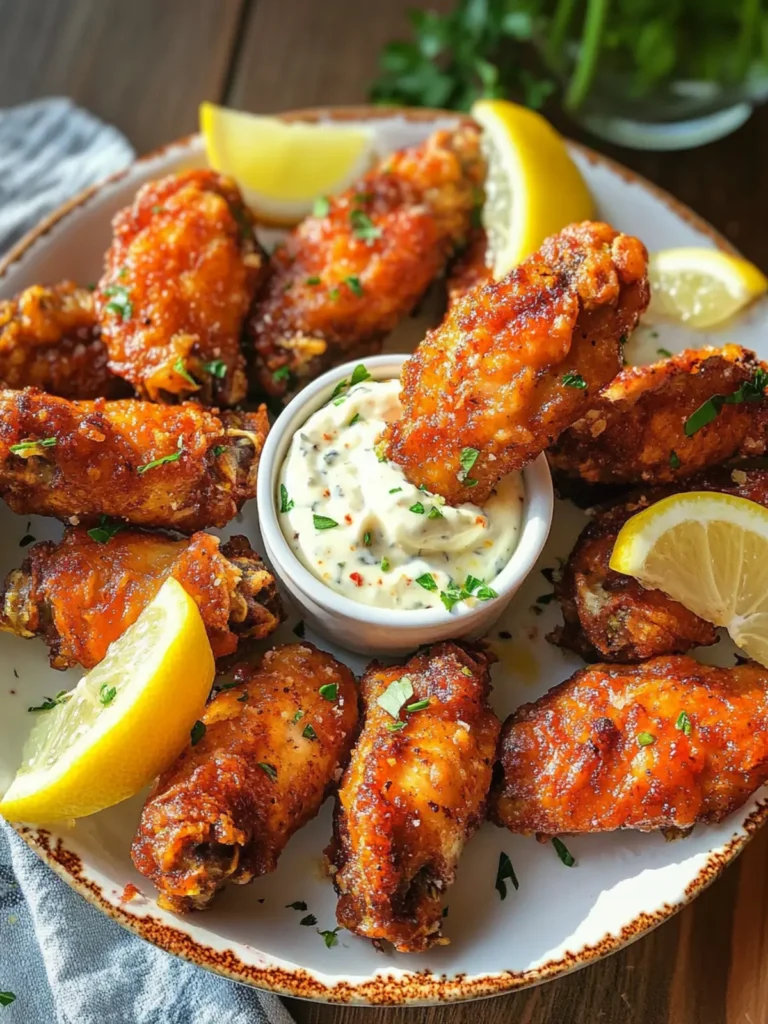Crispy Oven-Baked Chicken Wings with Lemon Garlic Aioli