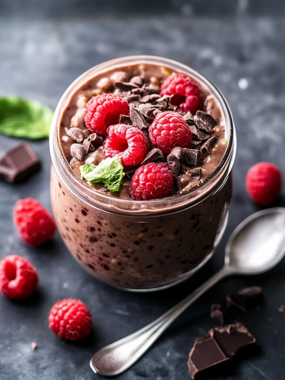 Dark Chocolate Raspberry Overnight Oats