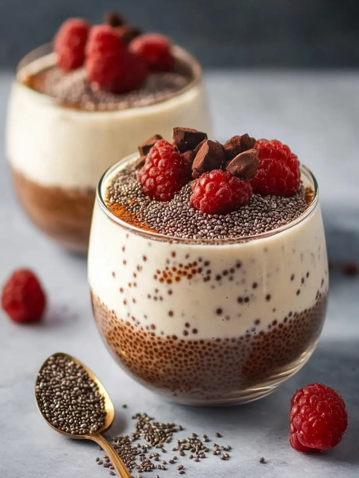 Creamy High Protein Tiramisu Chia Pudding