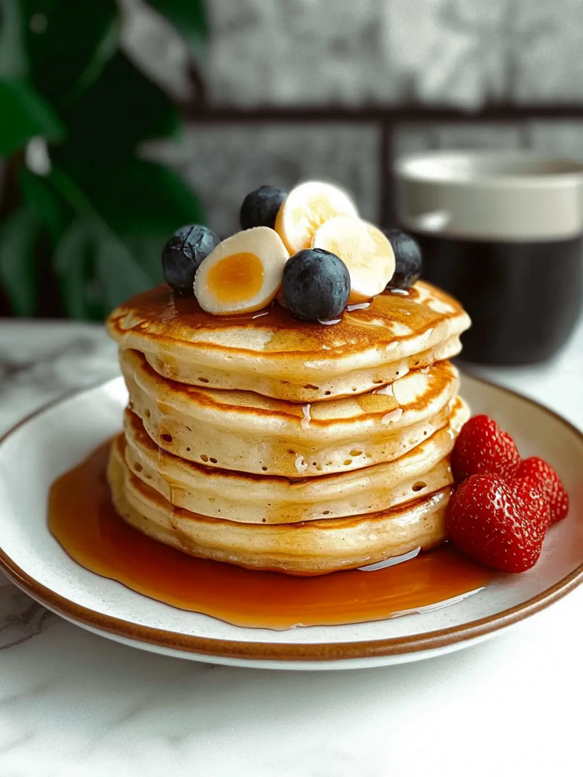 Fluffy Eggless Pancakes