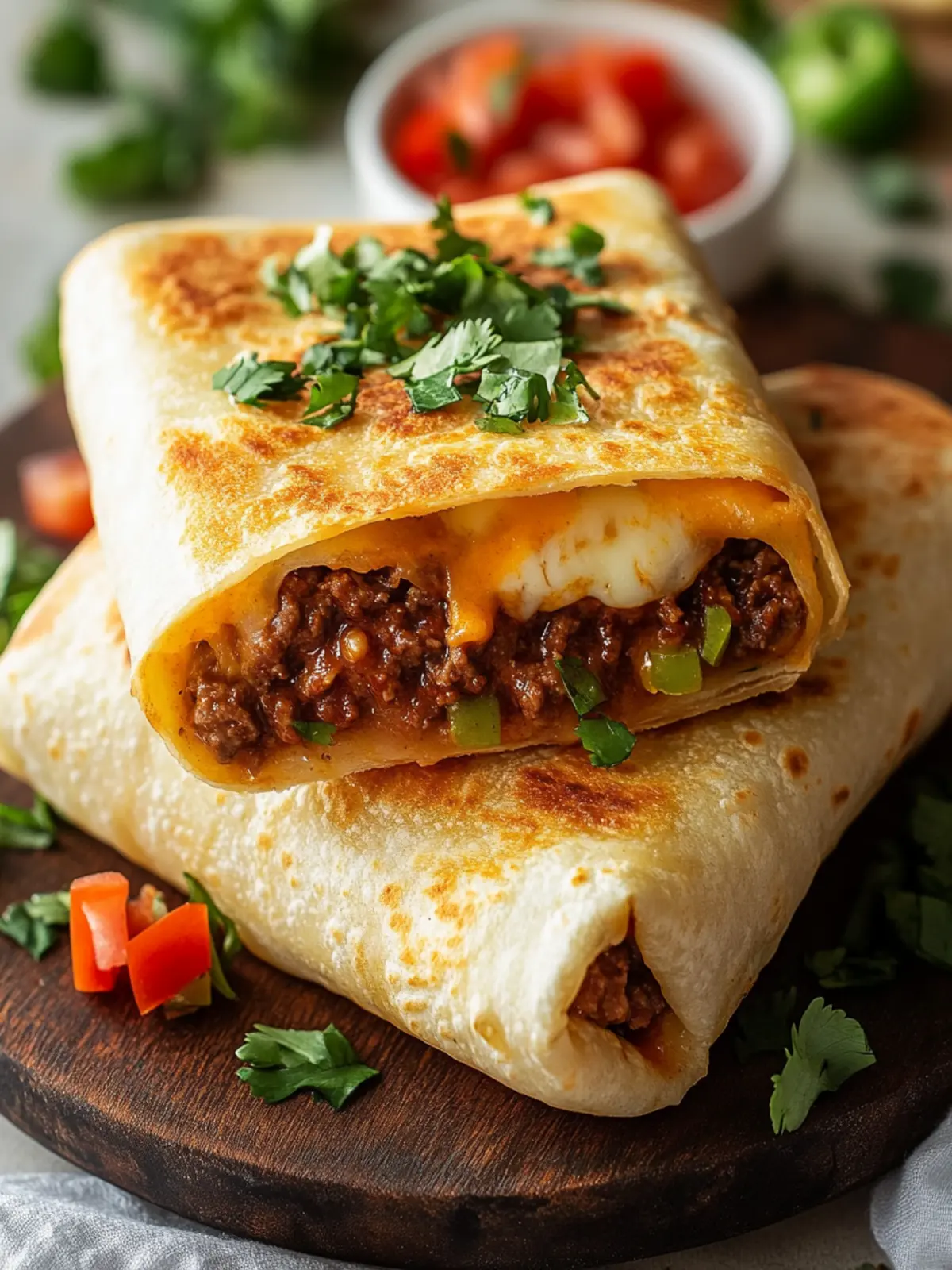 Beef and Cheese Chimichangas Recipe