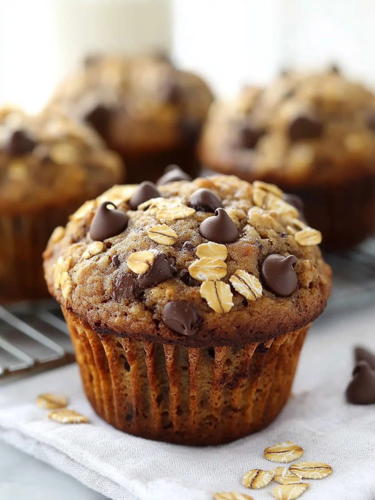Oatmeal Chocolate Chip Greek Yogurt Muffins