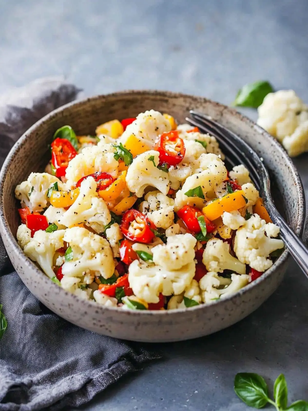 Cauliflower Salad with Pepperoncini & Peppers