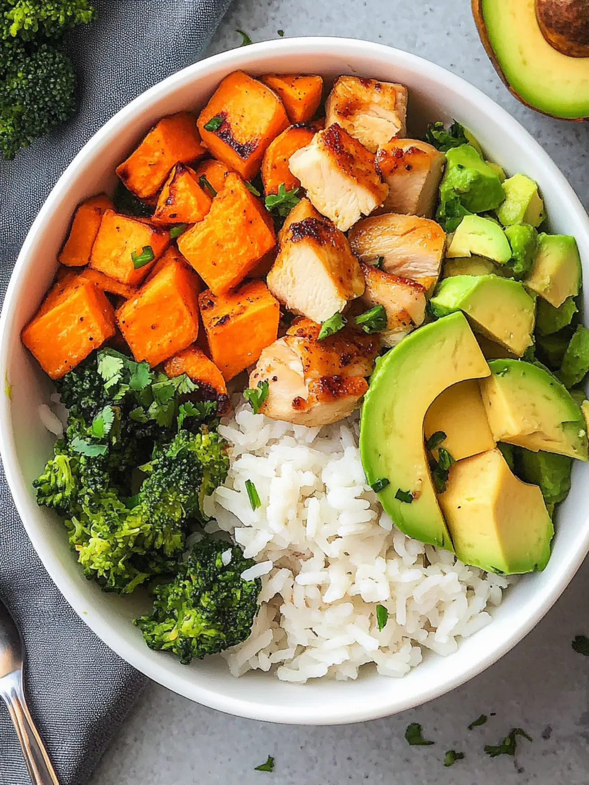 Healthy Chicken & Sweet Potato Rice Bowl