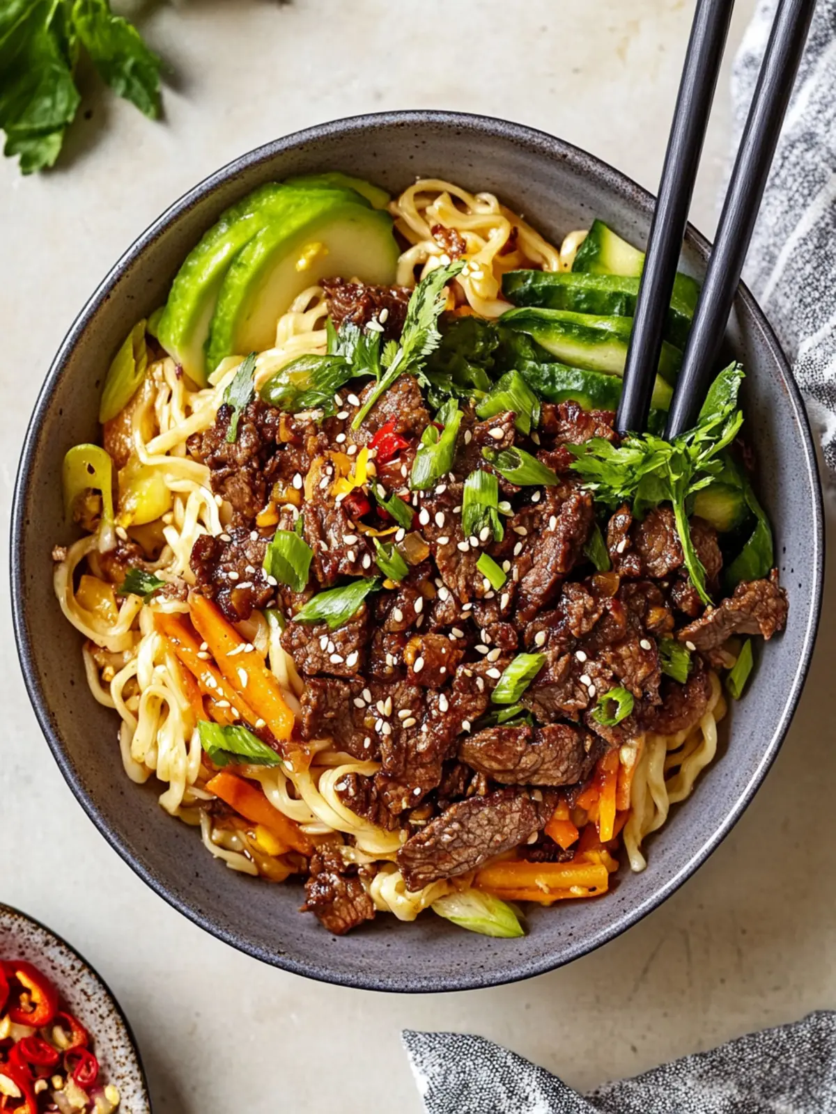FIRECRACKER BEEF NOODLE BOWLS