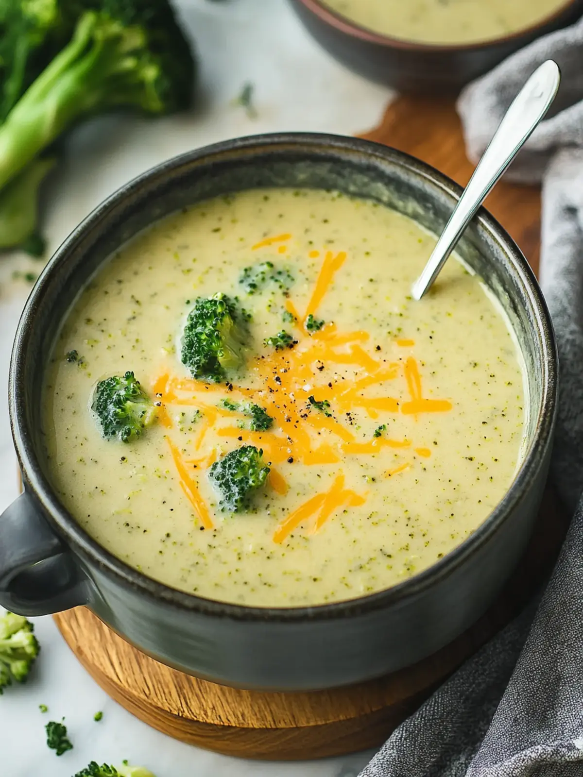High Protein Broccoli Cheddar Soup