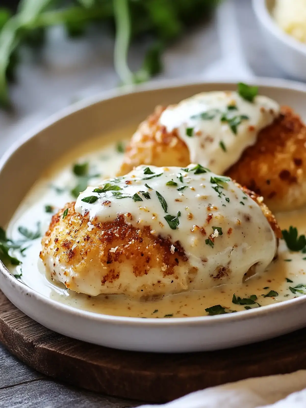 Delicious Chicken Pillows with Creamy Parmesan Sauce Bliss