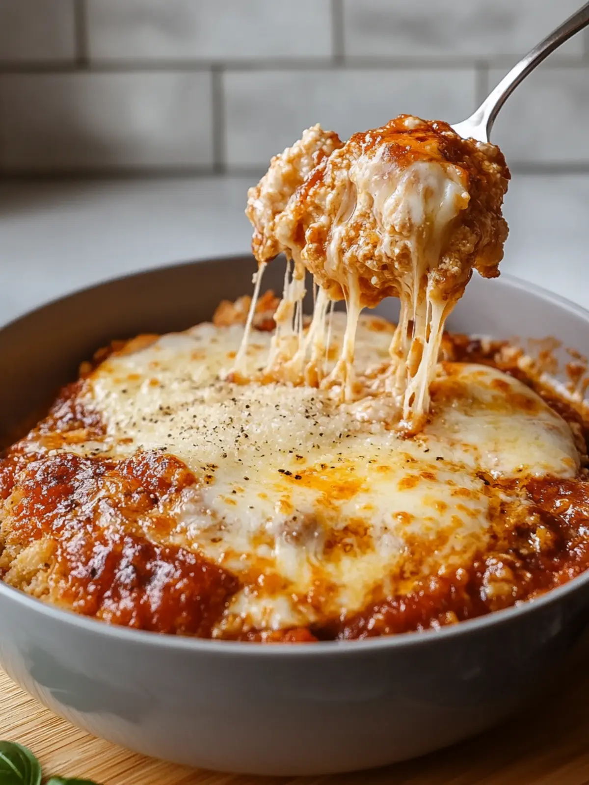 Super Yummy Cottage Cheese Chicken Parm Bowl