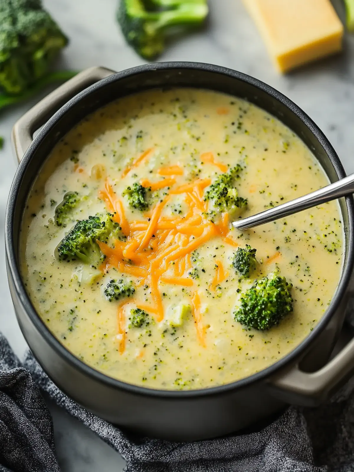 High Protein Broccoli Cheddar Soup