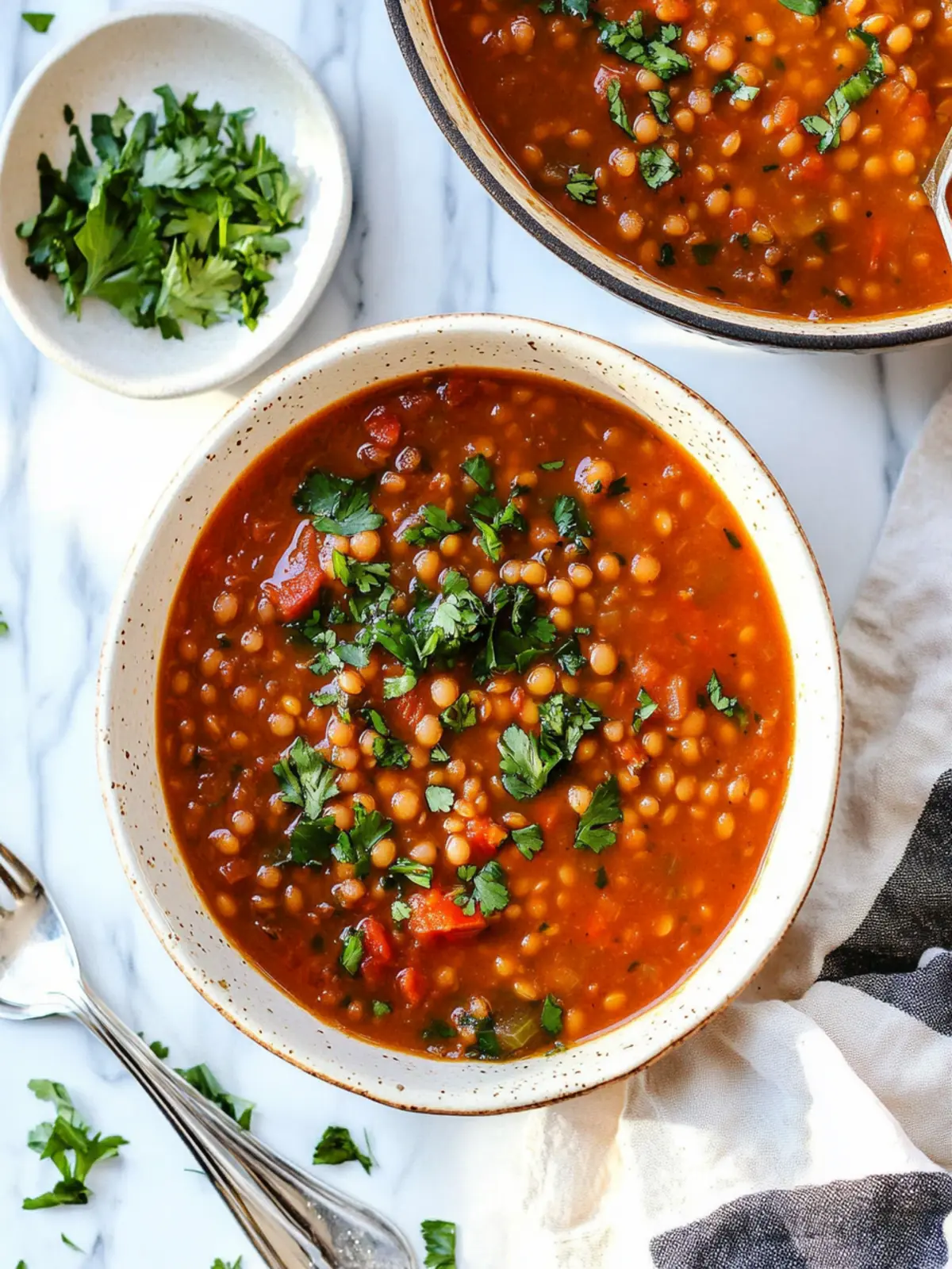 30-Minute Moroccan Lentil Soup with Brown Lentils