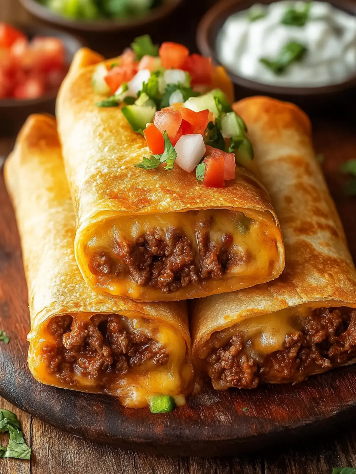 Beef and Cheese Chimichangas Recipe