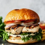 Super-Juicy Grilled Chicken Caesar Burger