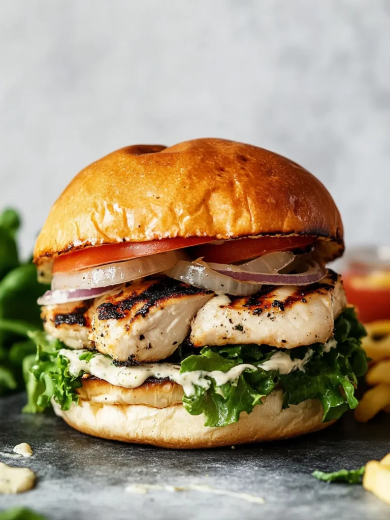 Super-Juicy Grilled Chicken Caesar Burger